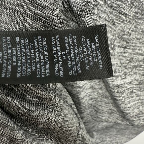 WHBM Drape-back Tunic Size Medium Gray Metallic Slinky Knit Long Sleeves - Picture 10 of 12